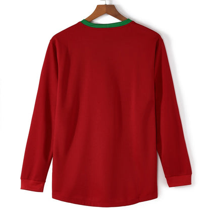 2012 Portugal Domicile maillot Retro Manches Longues
