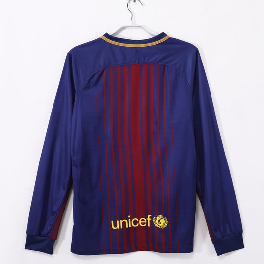 2017-2018 Maillot Barcelone Domicile Rétro  Manches Longues