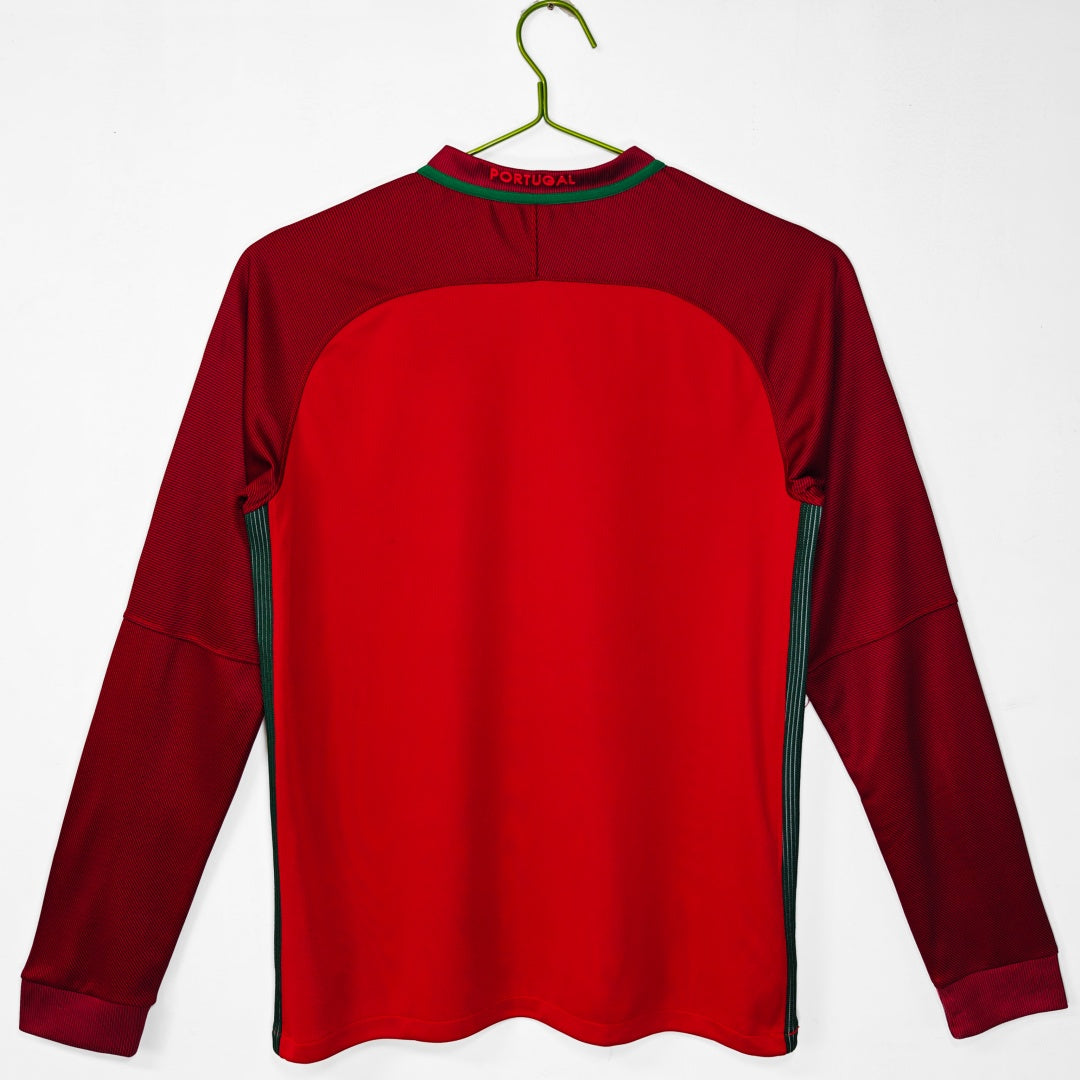 2016 Portugal Domicile maillot Retro Manches Longues