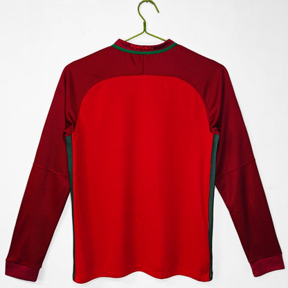 2016 Portugal Domicile maillot Retro Manches Longues